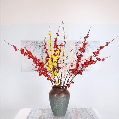 5 pcs per lot wholesale luxury home wedding decoration artificial plum blossom flower simulation plum branch wreath