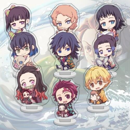 9Pcs/Set Anime Kimetsu no Yaiba Figure Acrylic Stand Model Plate Demon Slayer Toilet Bound Hanako Kun Desk Decor Standing Sign