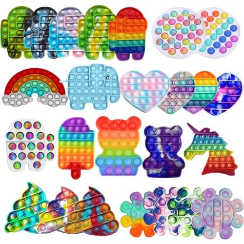 Fidget Pops Simple Dimple Gift Stretchy Strings Anti Stress For Kids Children Adult Silicone Stress Reliever Toy Squeeze Toy