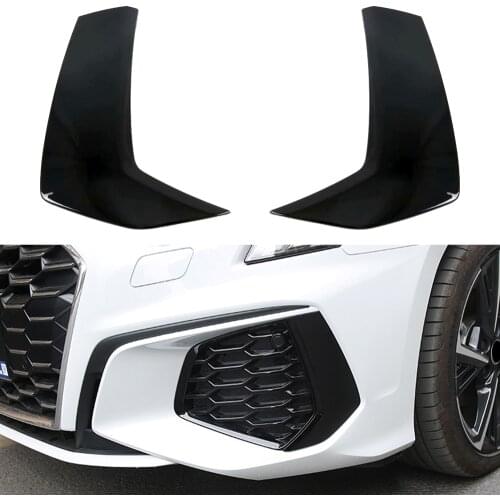 Car Accessories for Audi A3 8Y S line 2020 2021 ABS Glossy Black Front Side Grille Garnish Cover Trim 2pcs