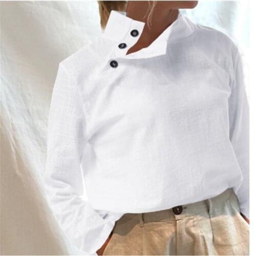 2021 Fashion Tops Tunic Women Long Sleeve Blouses Celmia Autumn Female Button Cotton Linen Shirt Casual Loose Blusas Femme