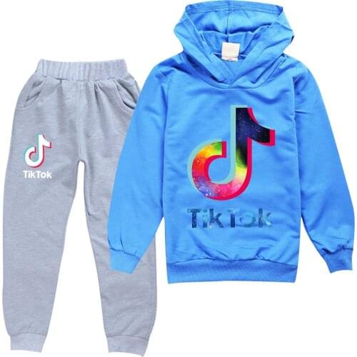 TIK TOK Spring and Autumn Childrens Wear Boys and Girls Sportswear Sweater + Pants Childrens Suit Teenagers 3-16 years old