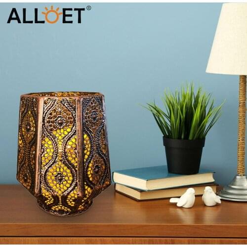 Lantern Hollow Lamp Landscape Lamp Moroccan Candle Holder Vintage Hollow Out Tabletop Candlestick Wedding Decor