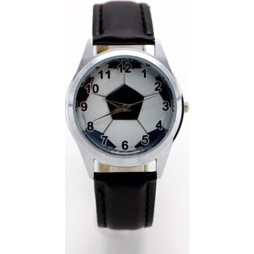 Football Quartz Kids Sports fashion cartoon leather Watch Wristwatch for Boy Students Christmas Relogio watches