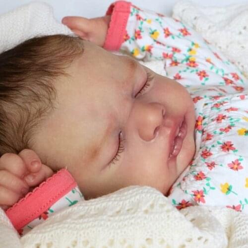 21inch Reborns Doll Kit Unpainted Babies Doll Kit with Head Full Limbs & Body Cloth, Handmade Mold Set DIY Realistic Toy for Kid