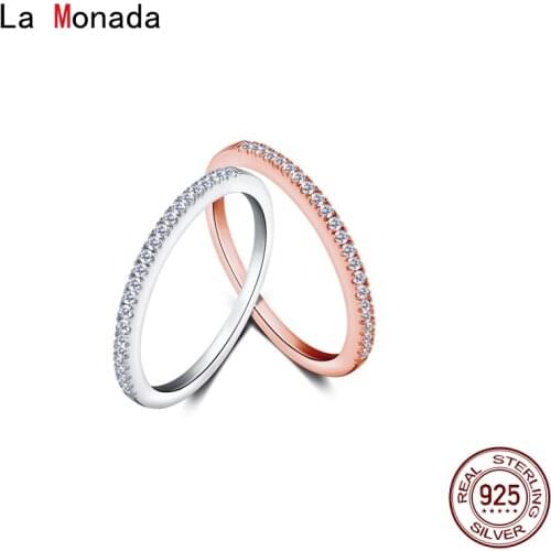 La Monada Size5-24 Women Ring 925 Sterling Silver Minimalist Rings For Women 925 Silver Finger Fine In Jewerly Rings Woman Inlay