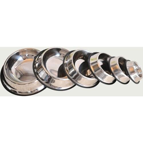Pet Bowl Feeder Stainless Steel for Big Dog Cat Non-slip Feed Dish For Big Dog Cat Pets Water Bowl 6 Sizes Travel Feeding