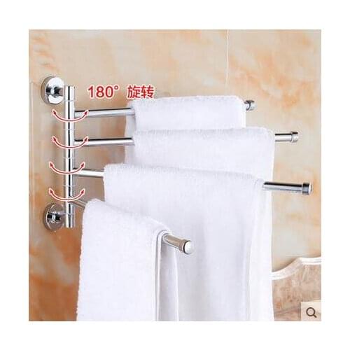 Fashion 2-4 rod bathroom towel bars rotated, Stainless Steel towel rod shelf toilet,Wall mounted kitchen hanging towel bars rack
