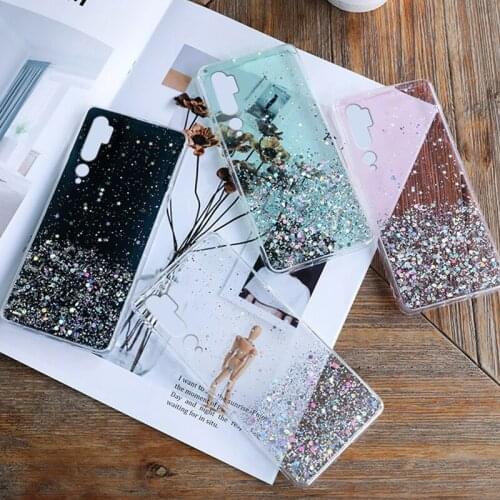Fashion Glitter Case For Xiaomi Poco X3 NFC M3 Mi 10T 10 Pro Note 10 Pro Lite 9 8 SE 9T A2 A3 6X CC9 CC9E Case Transparent Cover