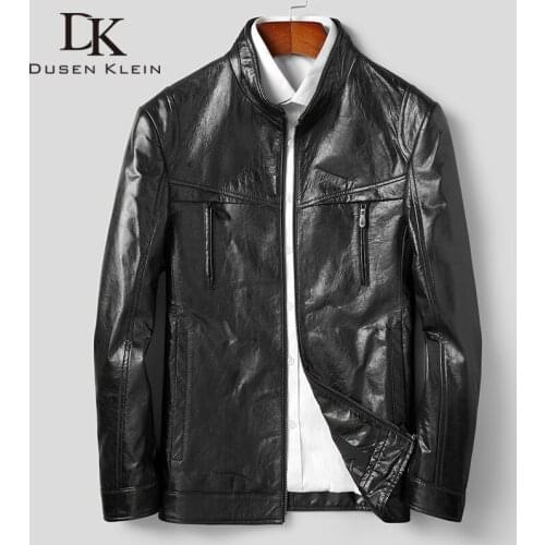 2020 Autumn New Coat for Man Real Cow Leather Jackets Men Genuine Leather Jacket Casual Short Black Pockets N2029