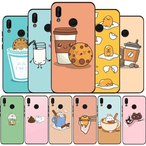 Cute Milk Biscuits BFF Black Silicone Soft Phone Case For Huawei 40 30 20 10 9 Lite Pro P smart 2019 Y6 Y6 Prime2019 Y9 2018