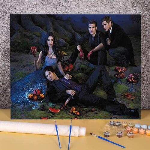 The Vampire Diaries DIY Painting By Numbers Kit Oil Paints 40*50 Paiting By Numbers Decorative Paintings For Handiwork