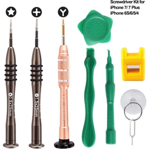 Newest 9 in 1 Repair Tools for iPhoneX 8 8p 7 7plus 6s 6 6plus ipad touch Teardown Opening Tools Kit Metal Screwdriver Set