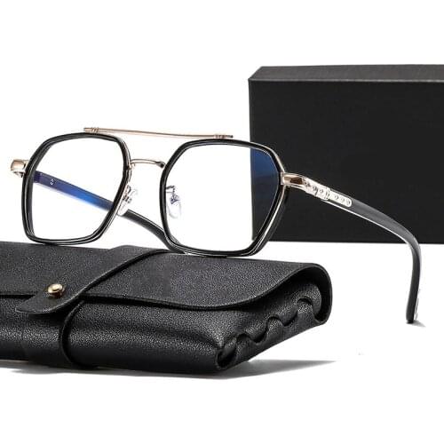 Tony Stark Iron Man Square Computer Glasses Fashion Anti Blue Light Eyewear Women Vintage Frame Anti Eye Eyestrain Eyeglasses