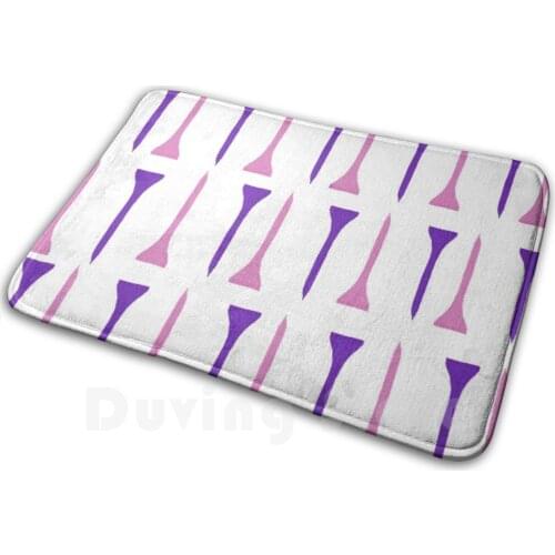 Pink And Purple Golf Tee Pattern Mat Rug Carpet Anti-Slip Floor Mats Bedroom Golf Tee Golf Pattern Golfing