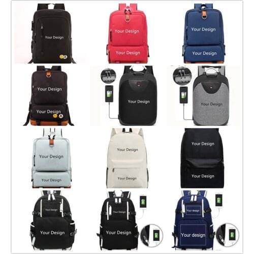 Custom-made Backpack Shoulder travel School Bag for teenagers Casual USB charge Waterproof Anti-theft knapsack laptop bagpack
