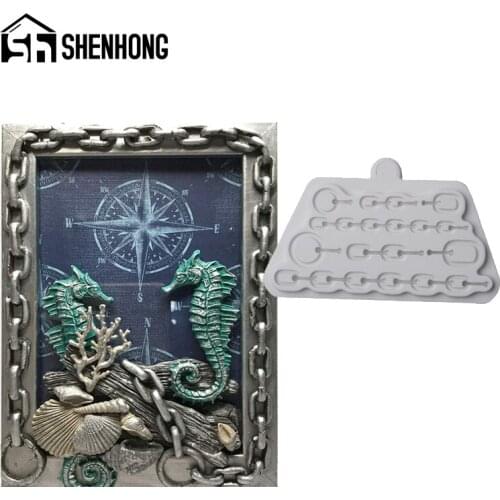 SHENHONG Chains Mould Clay Pan Cake Decorating Fondant Silicone Molds GumPaste Craft Candy Dessert Baking Pastry Form