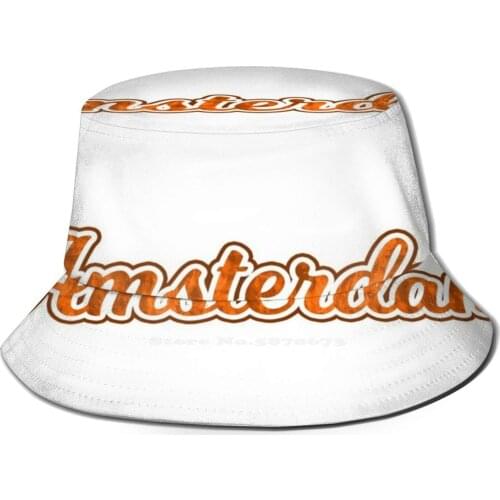 Logo Women Men Fisherman Hats Bucket Caps Holland Holland Netherlands Netherlands Red Light District Anne Frank House Dutch