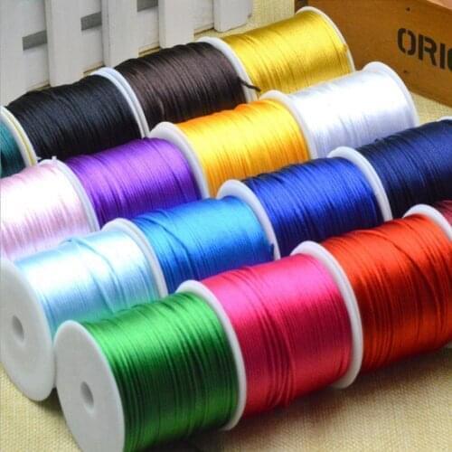 55m 1.5mm Soft Satin Rattail Silk Macrame Cord Nylon Necklace Jewelry Findings Waxed Cord String Thread For DIY Bracelet