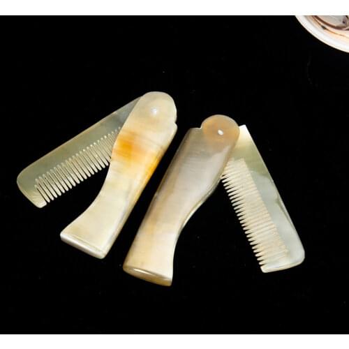 1 Pc Portable Yak Horn Comb Foldable Pocket Clip Comb Beard Comb Moustache Styling Tool Hairdressing Hair Care Tools