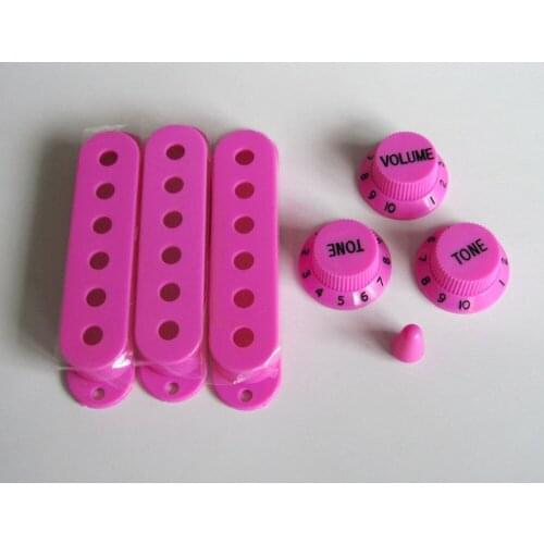 ST Style Purple Guitar Pickup Covers Knobs and ST Switch Tip Cap