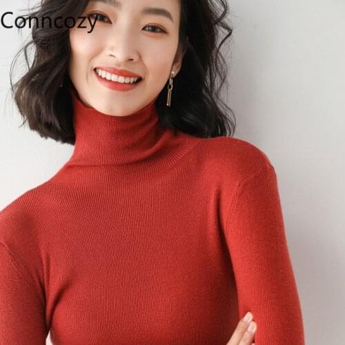 High Turtleneck Women Sweaters&Jumpers Simple Fall Winter Bottoming Pullover Casual Korean Solid Color Slim Sweater Knitted Tops