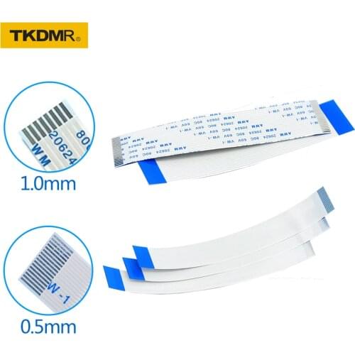 TKDRM Flat flexible cable FFC FPC LCD cable AWM 20624 80C 60V VW-1 FFC-0.5MM 1MM 4pin Connector blue 50-300MM wire connector