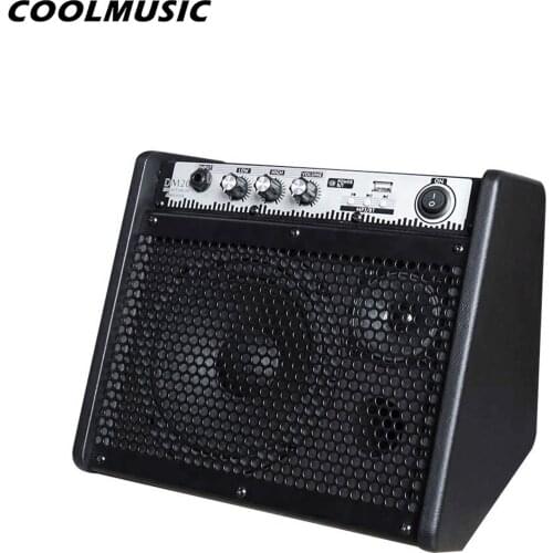 COOLMUSIC DM20 20W Electric Drum Amplifier Keyboard Amp Wireless BT Speaker 2-Band EQ Supports USB MP3 Player Function