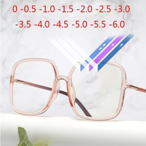 Vintage Oversize Square Glasses Women Luxury Brand Big Frame Men Glasses -0.5 -0.75 -1.0 -1.5 -2.0 -3.0To -6.0