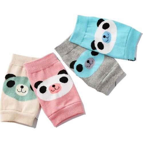 Cartoon Bear Cat Air-Conditioned Room Leg Warmers Breathable Baby Boy Toddler Elbow Protector Crawling Knee Pads Baby Accessory