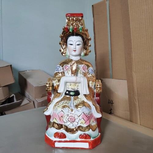 Southeast Asia HOME OFFICE Company SHOP TOP Efficacious patron saint GOD Ma zu sea god Guan yin FENG SHUI porcelain statue