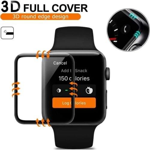 3D HD Tempered Glass For Apple Watch 4 5 6 SE Screen protector Series 44MM 40MM Glass For Apple Watch Glass 4 watch 42MM Watch