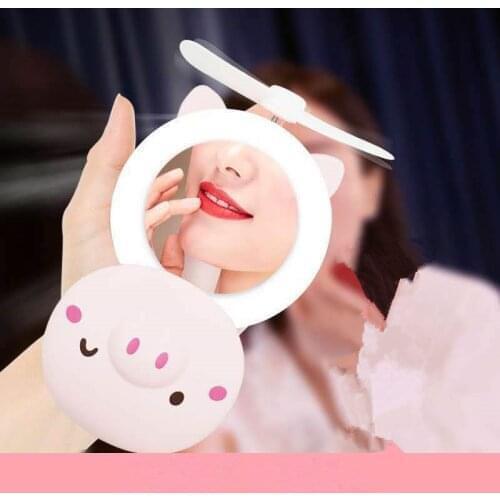 CSHOU111 Makeup Mirror with USB Cable Cosmetic Mirror Switch Battery Operated Stand for Tabletop Bathroom Travel Protable Mirror