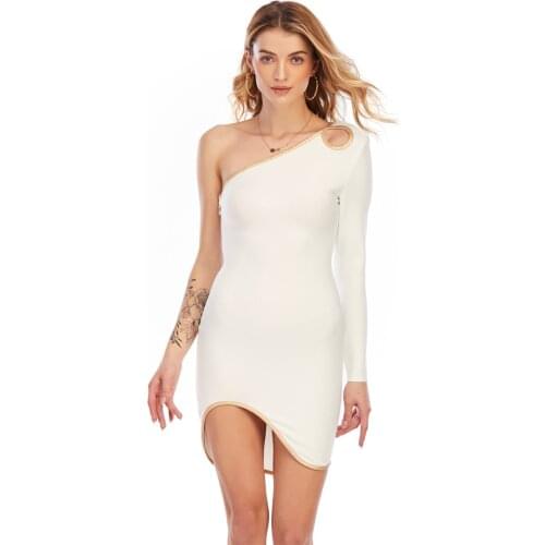 White Women Bandage Dresses Bodycon Sexy Club Party Dresses 2021 New Clothing Long Sleeve Elegant Vestidos