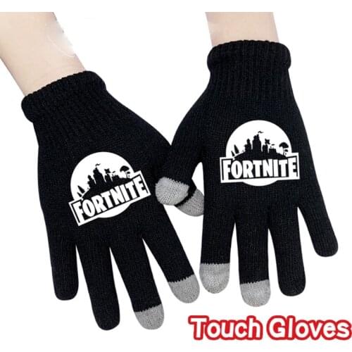 Winter Fortnite Full Finger Gloves Game White print Mens Womens Touch Screen Autumn Warm Gloves Unisex New year Gifts 18*8.5cm