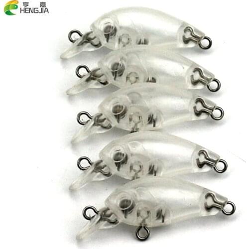 100 PCS 3.3g 4.7cm Unpainted Lures Crankbait Iscas Artificiais ABS Plastic Hard Lures Topwater Fishing Lures Blank Crank HENGJIA