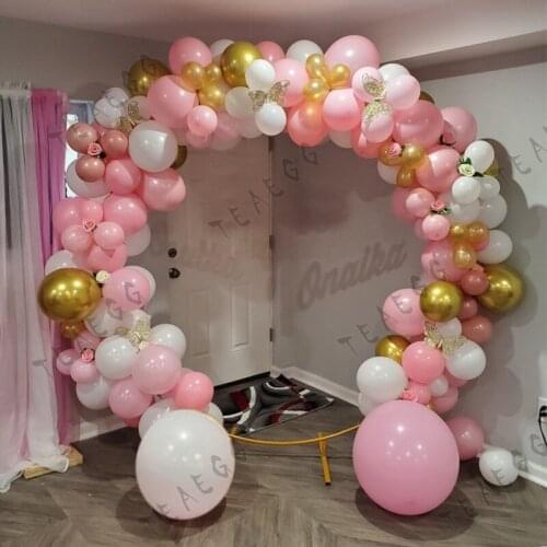 132Pcs White Pink Balloon Gold Love Letter Foil Balls Baby Shower Supplies Adult Wedding Birthday Party Decoration Balloons Gift