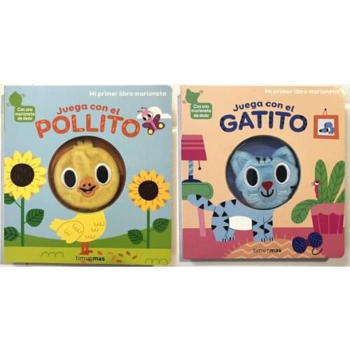 2 Books Parent Child Kids Spanish Book Carhildhood Early Education Enlightenment Lovely Cute Picture 3D Cardboard Book Age 0 - 3