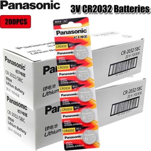 200Pcs original cr 2032 brand new battery for PANASONIC cr2032 3v button cell coin batteries for watch computer Toy