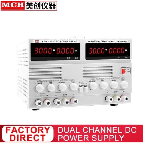 30V 2A 3A 5A Adjustable Dual Channel Linear DC Benchtop Supply 2 Channel Regulated Power Supply Unit 305D-II/303D-II/302D-II