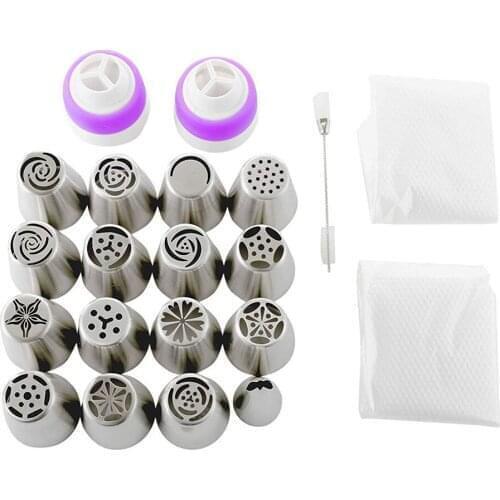 39Pcs Frosting Tips and Piping Bags Piping Set Cake Decorating Tools Reusable Baking Supplies