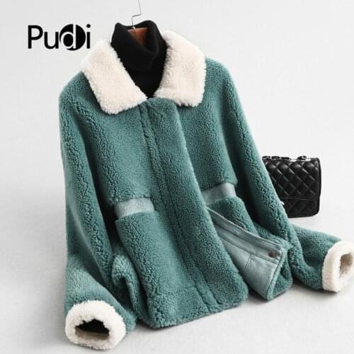 A59370 women winter real wool shearing lamb collar over size parka warm jacket girl coat lady short jacket over size parka