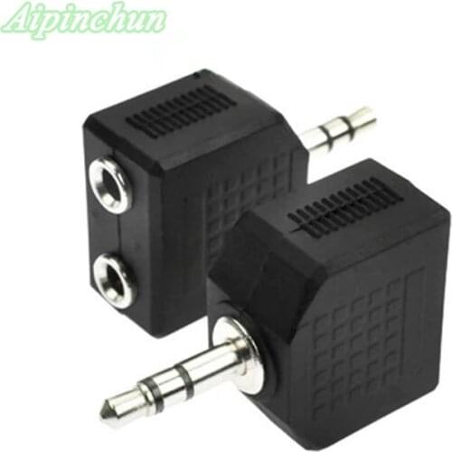Aipinchun 1pcs 3.5mm Plug Connector Audio Adapter Splitter 1 Male To 2 Female For Earphone PC Mobile Phone Mp3