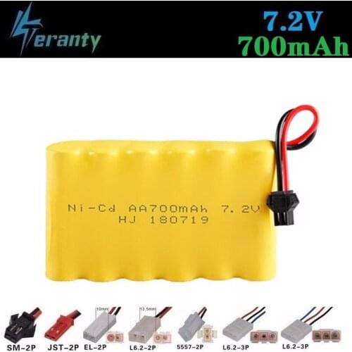 700mah 7.2v Rechargeable Battery For Rc toys Cars Tanks Robots Gun NiCD Battery AA 7.2v 700mah Batteries Pack For Rc Boat 1PCS