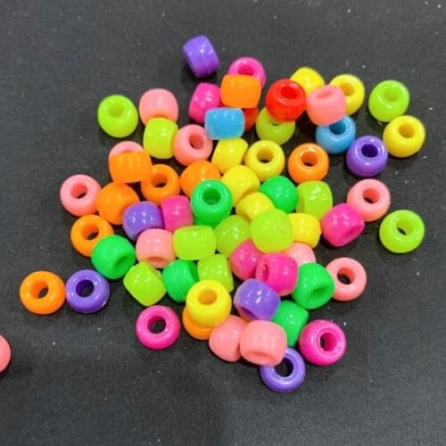 500Pcs 6x9mm Barrel beads acrylic mixed color Kids educational wear bead material colorful Childrens day gift Jewelry Making