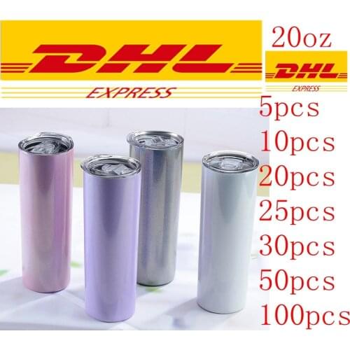 Wholesale 20oz sublimation glitter tumbler rainbow wine glass with lid double wall vacuum stainless steel cup