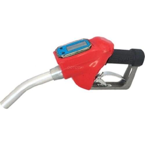 OOTDTY Digital Fuel Flow Meter Nozzle GasolineTransfer Pump Automatic Trip for Gas Stations Factories