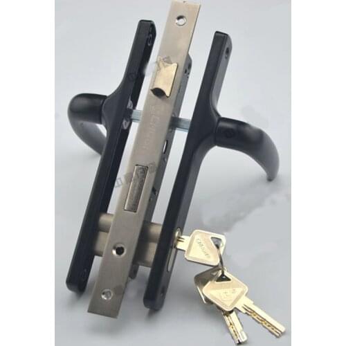 Aluminum Alloy Door Lock Swing Double-Sided Handle Lock 8520 Black with 2pcs keys