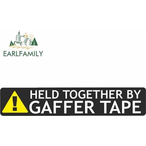 EARLFAMILY 15cm x 3cm Held Together By Gaffer Tape Funny Design for Rat Look Vinyl Car Sticker Door Handle Rear Windshield Decal