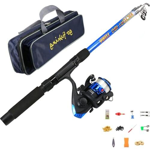 Fishing Rod Suit With Reel Portable Accessories Fishing Bag Beginners Telescopic Fishing Rod Set Ultralight Retractable Travel